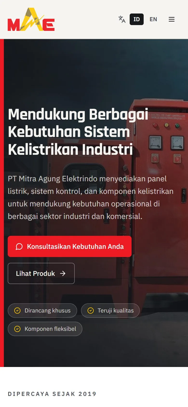 Halaman beranda di HP