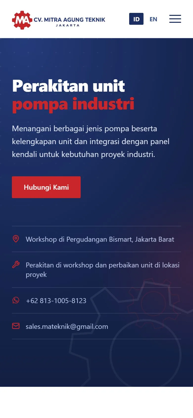 Halaman beranda di HP